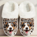 Custom Pet Photo Dog Lover Gifts - Personalized Slippers With Fur Lining