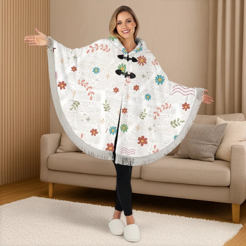 Custom Name Reading Gifts for Book Lovers - Personalized Poncho Blanket