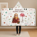 Custom Name Reading Gifts for Book Lovers - Personalized Poncho Blanket