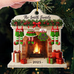 Custom Name Christmas Fireplace Family Gifts - Personalized Ornament
