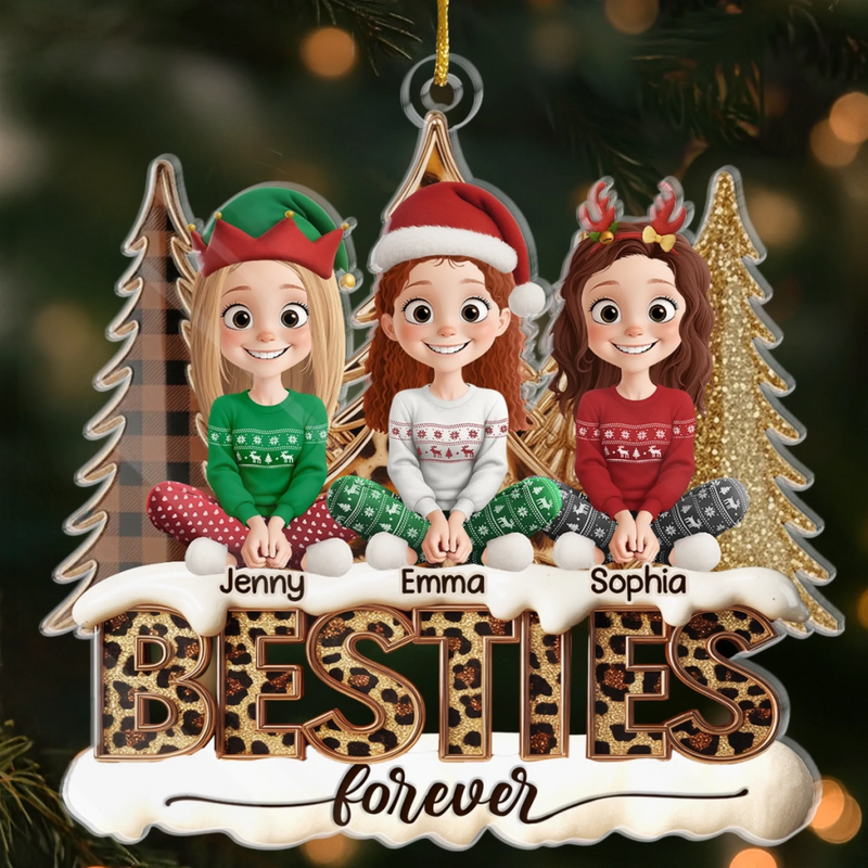 Custom Acrylic Ornament - Personalized Best Friend Christmas Birthday Gifts For Women, Besties, Sisters, BFF - Together We Spark Every Moment