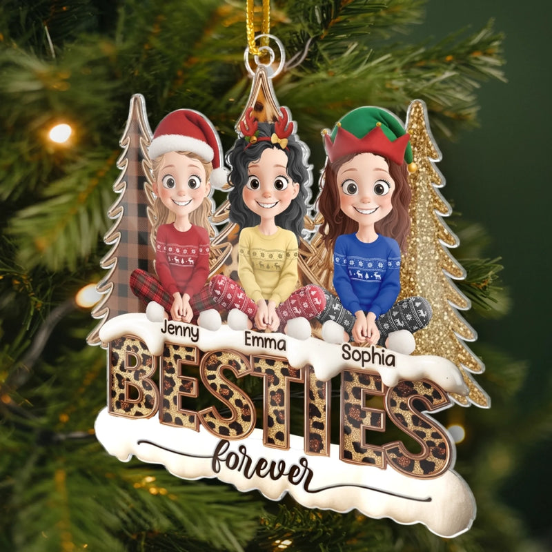 Custom Name Christmas Besties Gifts - Personalized Ornament
