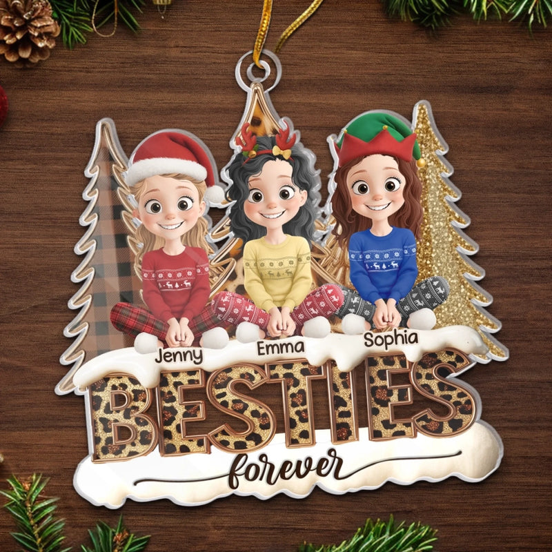 Custom Name Christmas Besties Gifts - Personalized Ornament