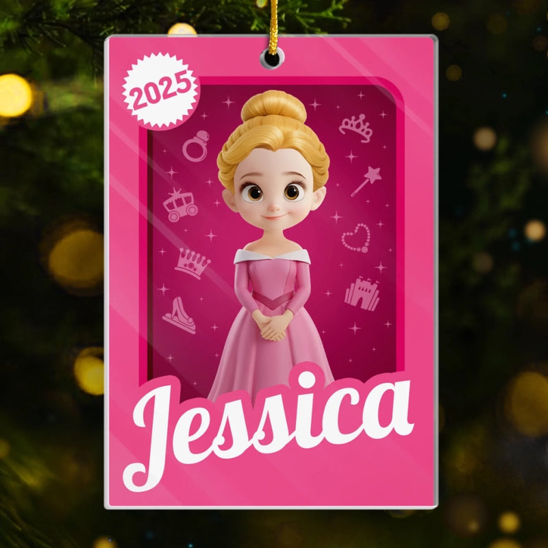 Custom Acrylic Ornament - Personalized Christmas Birthday Gifts For Kids - Sparkle Bright Like A Princess