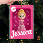 Custom Name Princess Christmas Gifts for Girls - Personalized Ornament
