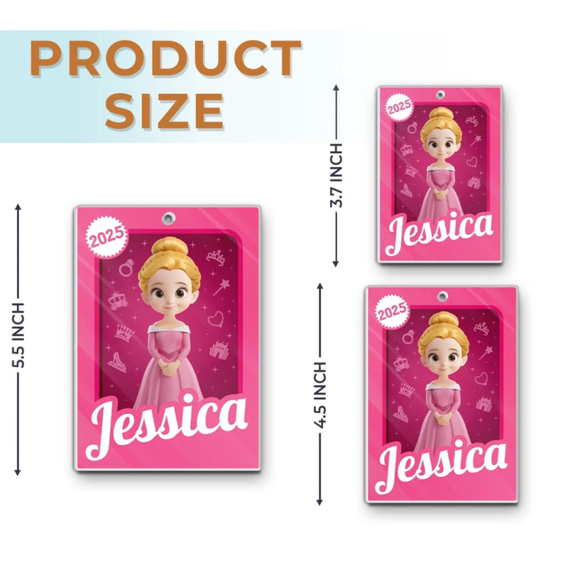 Custom Name Princess Christmas Gifts for Girls - Personalized Ornament
