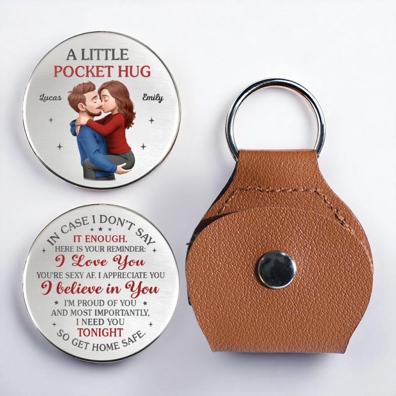 Custom Pocket Hug - Personalized Anniversary Christmas Wedding Gifts For Husband And Wife, Him And Her - A Little Hug, Always With You
