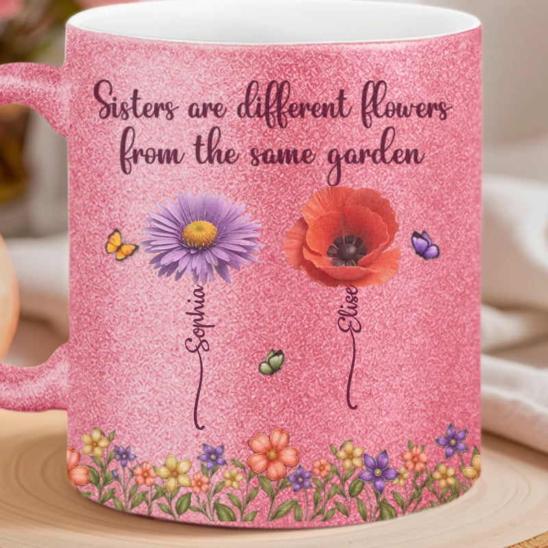 Custom 11OZ Glitter Matte Ceramic Mug - Personalized Best Friend Birthday Gifts For Women, Besties, Sisters, BFF - Laughter Is Our Everyday Magic