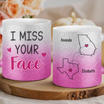 Custom Name Long Distance Friendship Gifts - Personalized Glitter Matte Mug