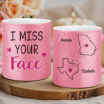 Custom Name Long Distance Friendship Gifts - Personalized Glitter Matte Mug