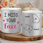 Custom Name Long Distance Friendship Gifts - Personalized Glitter Matte Mug