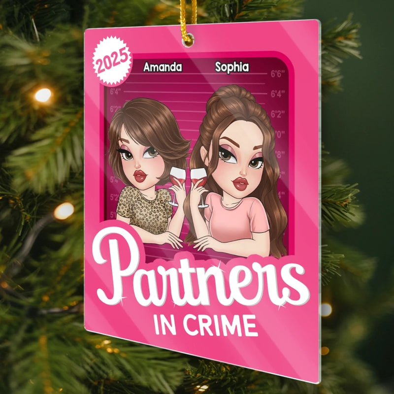 Custom Name Partners in Crime Gifts for Best Friends - Personalized Ornament