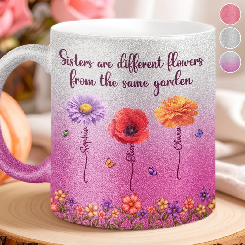 Custom 11OZ Glitter Matte Ceramic Mug - Personalized Best Friend Birthday Gifts For Women, Besties, Sisters, BFF - Laughter Is Our Everyday Magic