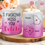 Custom Name Long Distance Friendship Gifts - Personalized Glitter Matte Mug