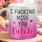 Custom Name Long Distance Friendship Gifts - Personalized Glitter Matte Mug