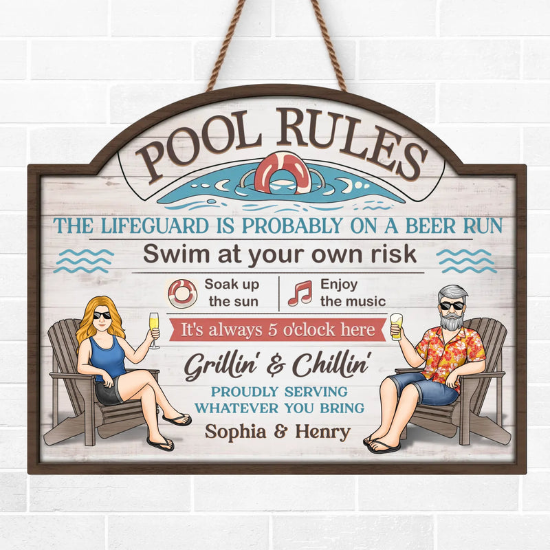 Sun, Water, And You - Couple Personalized Custom Home Decor Wood Sign - Gift For Husband Wife, Anniversary