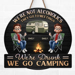 Custom Name Funny Camping Drinking Gifts for Campers - Personalized Wood Sign