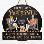 Custom Name Funny Patio Bar Gifts for Dog Lovers - Personalized Wood Sign