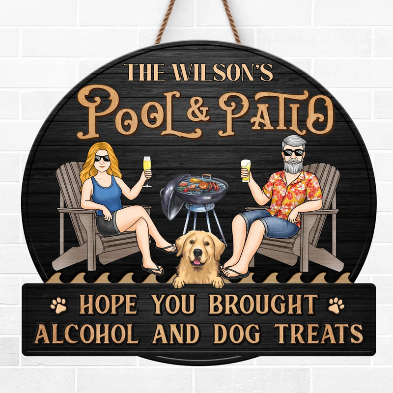 Custom Name Funny Patio Bar Gifts for Dog Lovers - Personalized Wood Sign
