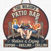 Cold Drinks, Hot Grill - Couple Personalized Custom Home Decor Wood Sign - Gift For Husband Wife, Anniversary