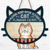 Custom Home Decor Wood Sign - Personalized Birthday Gifts For Cat Lovers, Cat Mom And Dad - Please Keep Door Closed