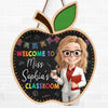 Custom Wood Sign - Personalized Back To School Gifts For Teachers - Knowledge Begins Behind This Door