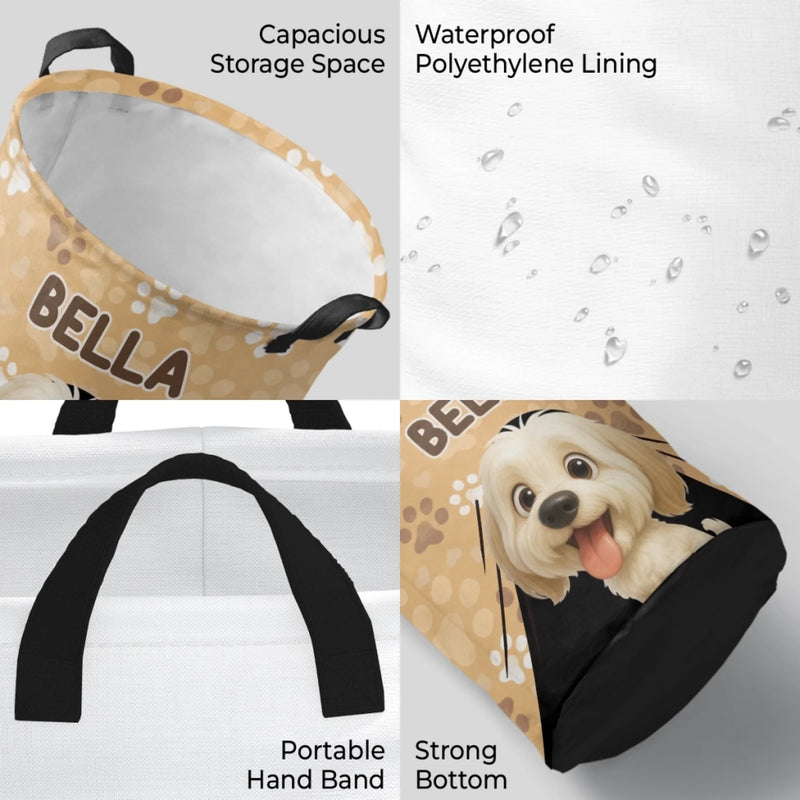 Custom Laundry Basket - Personalized Birthday Gifts For Dog Lovers, Dog Dad And Mom - Paws Off My Stuff