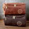 Custom Engraved Leather Toiletry Bag - Personalized Birthday Gifts For Brother - Made For Your Journey