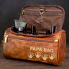 Custom Engraved Leather Toiletry Bag - Personalized Birthday Gifts For Dad, Grandpa - Generations United In Love