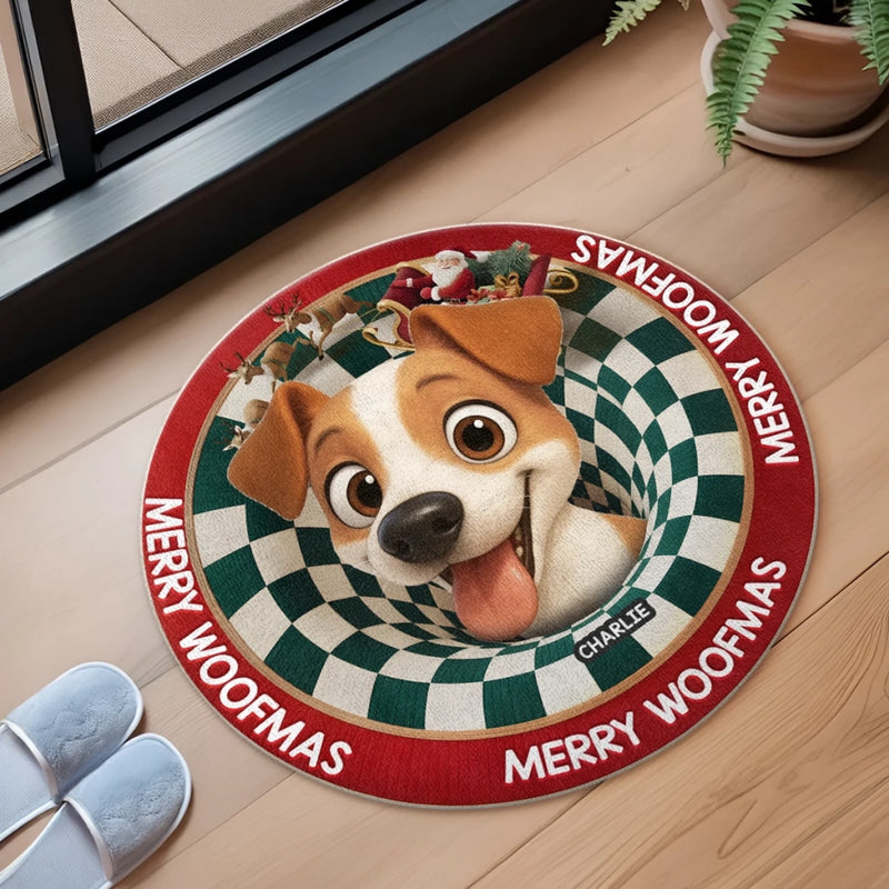 Custom Shaped Doormat - Personalized Christmas Birthday Gifts For Dog Lovers, Dog Dad And Mom - Santa Paws Is Coming To Town