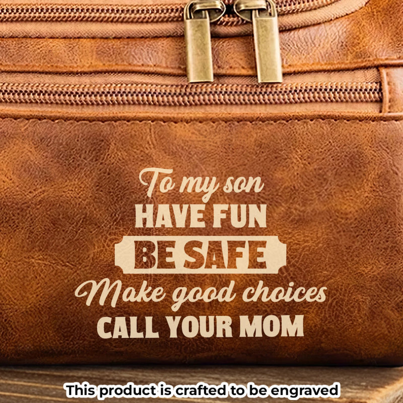 Custom Engraved Leather Toiletry Bag - Personalized Birthday Gifts For Son, Grandson - You Make Us Proud