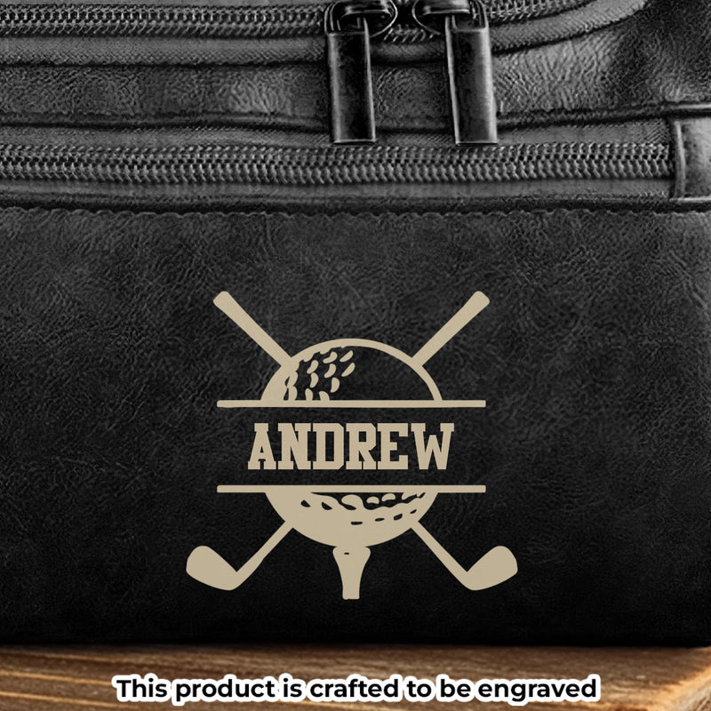Custom Engraved Leather Toiletry Bag - Personalized  Christmas Birthday Golf Gifts For Men, Women - For The Man Who Plays Life Like Golf