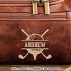 Custom Engraved Leather Toiletry Bag - Personalized  Christmas Birthday Golf Gifts For Men, Women - For The Man Who Plays Life Like Golf