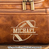 Custom Engraved Leather Toiletry Bag - Personalized  Christmas Birthday American Football Gifts For Football Lovers, Sports Fans, Sports Lovers - Keep Your Gear Game Strong