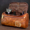 Custom Engraved Leather Toiletry Bag - Personalized  Christmas Birthday American Football Gifts For Football Lovers, Sports Fans, Sports Lovers - Keep Your Gear Game Strong