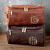 Custom Engraved Leather Toiletry Bag - Personalized  Christmas Birthday American Football Gifts For Football Lovers, Sports Fans, Sports Lovers - Keep Your Gear Game Strong