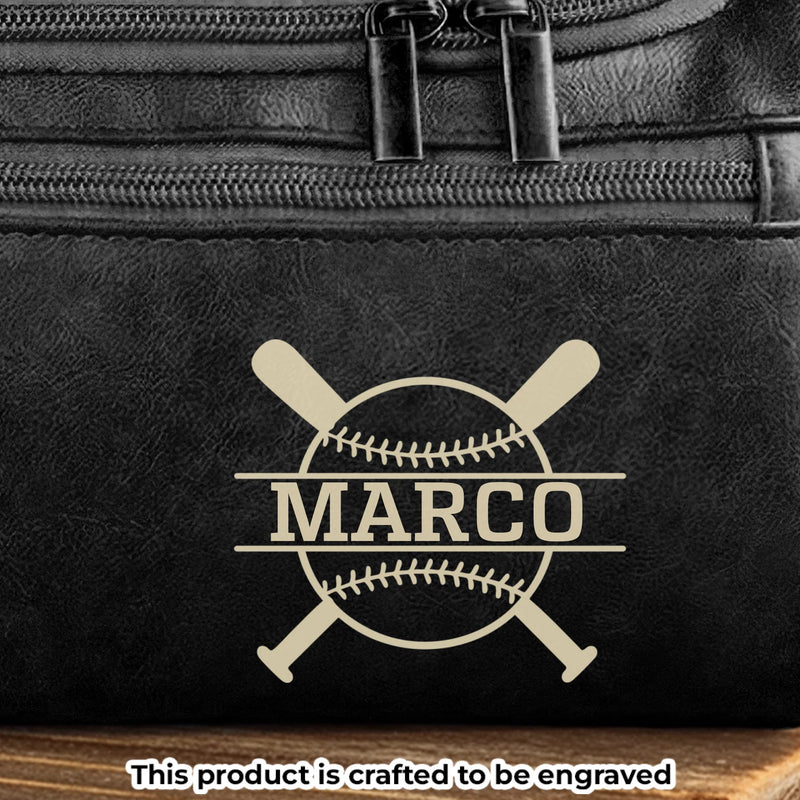 Custom Engraved Leather Toiletry Bag - Personalized  Christmas Birthday Baseball Gifts For Baseball Lovers, Sports Fans, Sports Lovers - Every Stitch Tells A Story