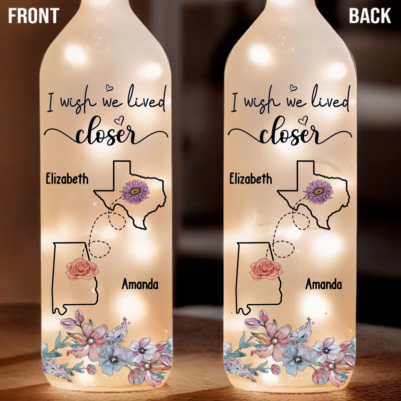 Distance Means So Little - Bestie Personalized Custom Bottle Lamp - Gift For Best Friends, BFF, Sisters