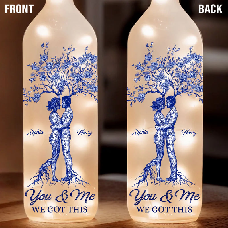 Custom Name Love Tree Couple Gifts - Personalized Bottle Lamp