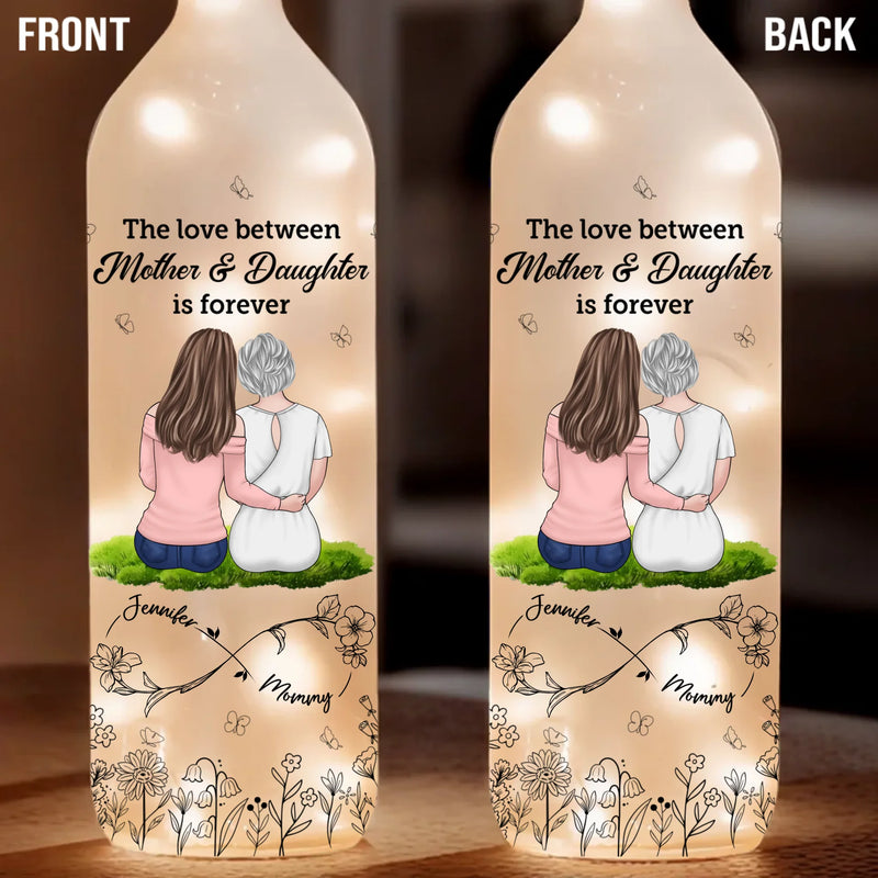 A Mother And Daughter’s Love Is Eternal - Family Personalized Custom Bottle Lamp - Mother's Day, Gift For Mom, Daughter