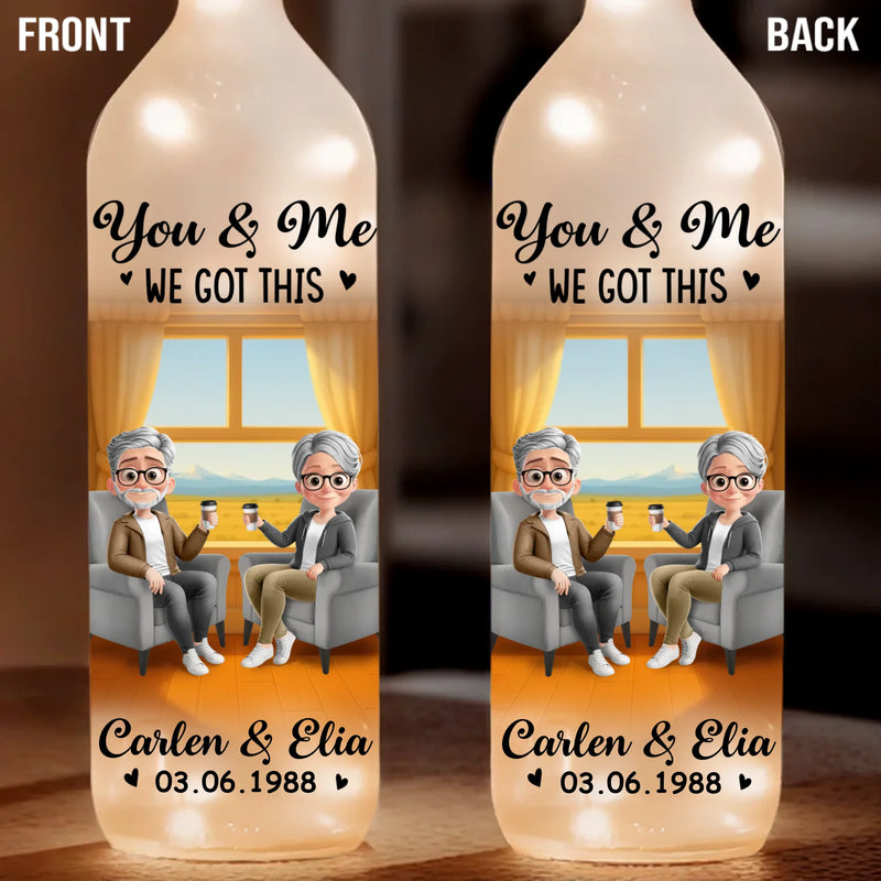 Custom Bottle Lamp - Personalized Anniversary Wedding Gifts For Husband And Wife, Him And Her - Cherished Moments From Start To End