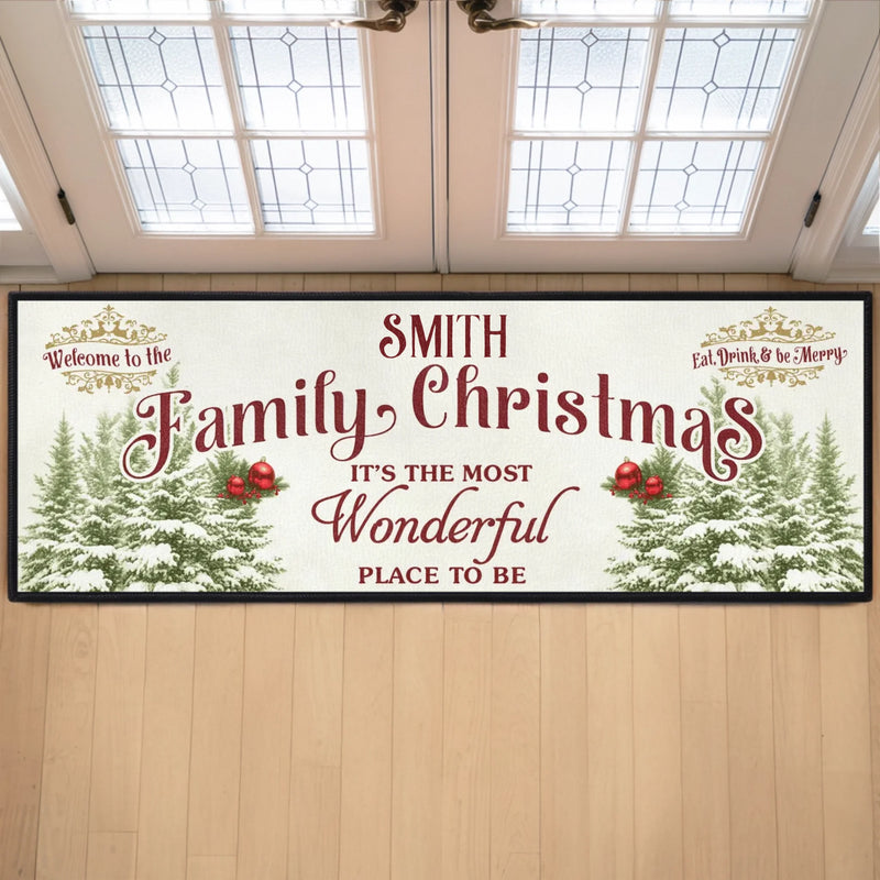 Custom Runner Rug - Personalized Christmas Birthday Gifts For Mom, Dad, Brother, Sister, Kids - Love Shines Bright This Christmas