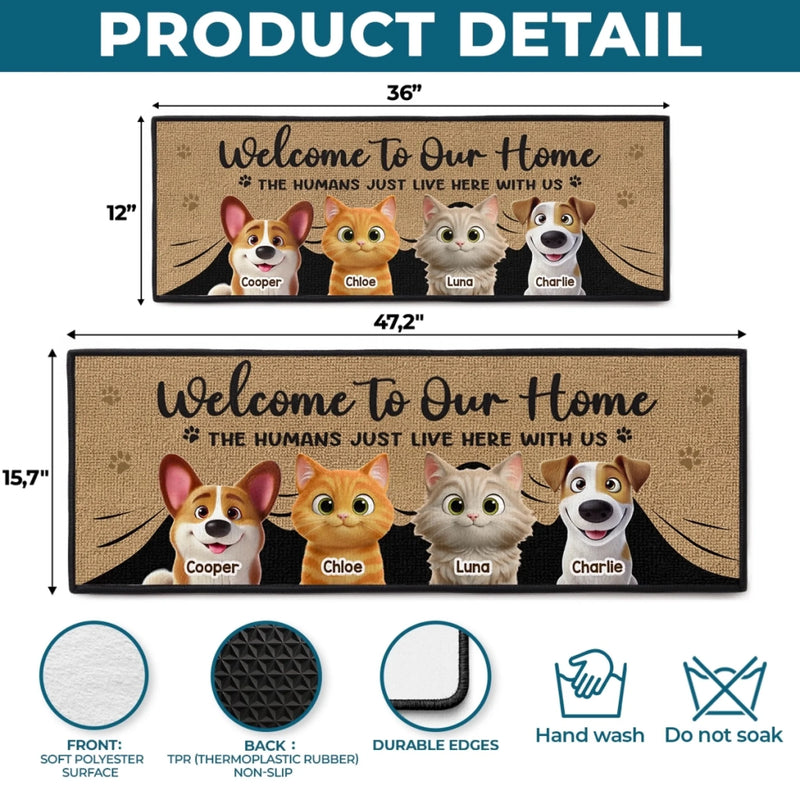 Custom Runner Rug - Personalized Christmas Birthday Gifts For Dog Cat Lovers, Dog Dad And Mom, Cat Owners - The Real Bosses Live Here