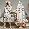 Custom Snuggle Blanket, Hoodie Blanket - Personalized Christmas Bookish Gifts For Book Lovers, Bookworms, Readers - For The Girl Who Lives Between Pages