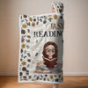 Custom Snuggle Blanket, Hoodie Blanket - Personalized Christmas Bookish Gifts For Book Lovers, Bookworms, Readers - For The Girl Who Lives Between Pages