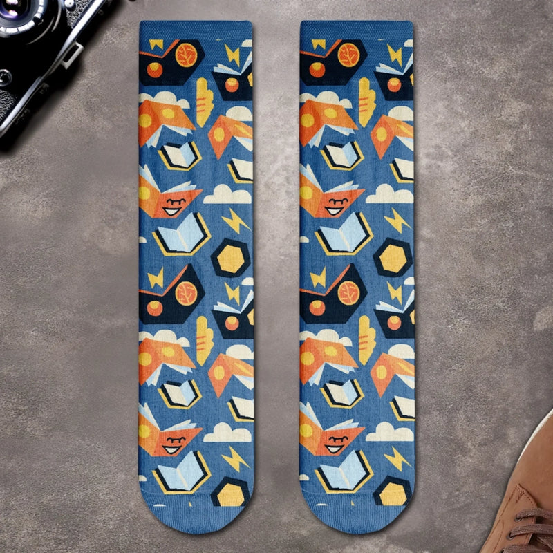 Custom Crew Socks - Personalized Bookish Gifts For Book Lovers, Bookworms, Readers - Bookworm On Break
