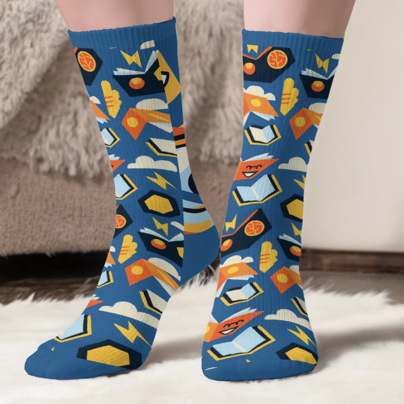 Custom Crew Socks - Personalized Bookish Gifts For Book Lovers, Bookworms, Readers - Bookworm On Break