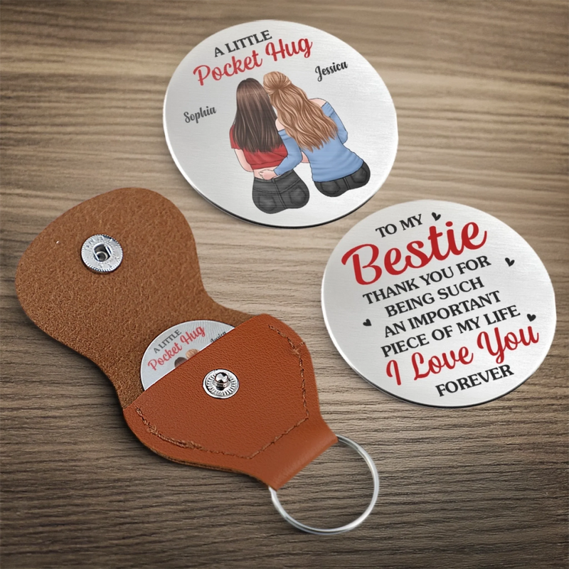 Custom Pocket Hug - Personalized Best Friend Birthday Gifts For Women, Besties, Sisters, BFF - Laughs Louder When You Are Around