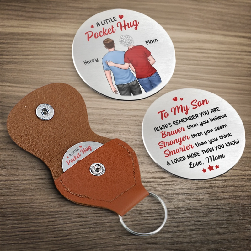 Custom Pocket Hug - Personalized Birthday Gifts For Mom, Dad, Daughter, Son - A Tiny Hug For You