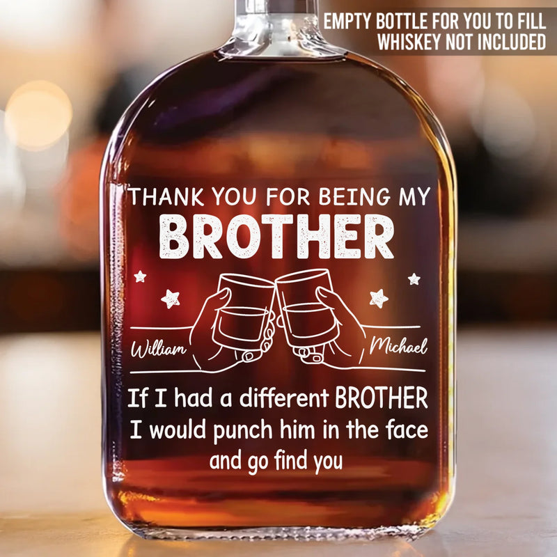 Custom Whiskey Bottle - Personalized Birthday Gifts For Brother, Sister, Best Friends - Same Roots Different Wings